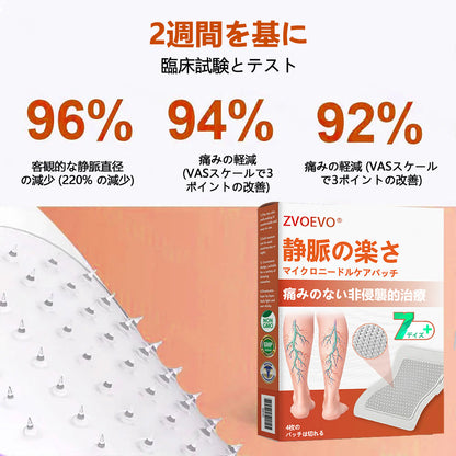 ☘️【厚生労働省認可・GMP準拠】Zvoevo® Vein Ease マイクロニードルケアパッチ（クモ状静脈・静脈瘤・むくみ・脚の疲れに）⭐️