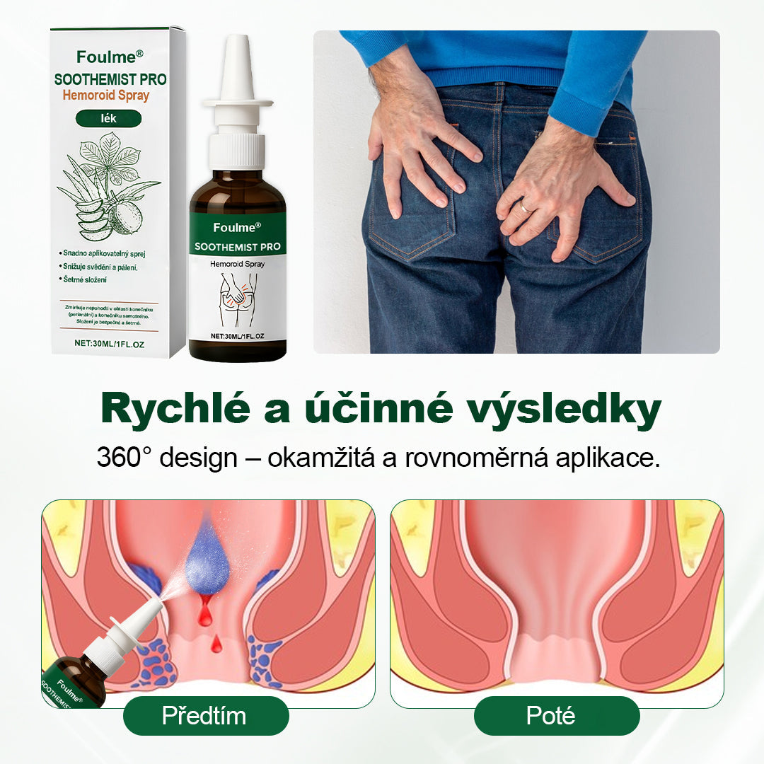 Foulme® SootheMist PRO – diskrétní bezdotyková péče při nepohodlí spojeném s hemoroidy📦