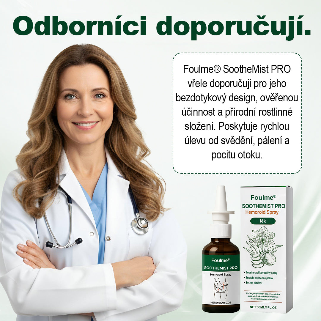 Foulme® SootheMist PRO – diskrétní bezdotyková péče při nepohodlí spojeném s hemoroidy📦