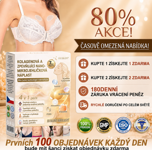 HISKIN® Náplast s nano mikrojehličkami pro objem, pozvednutí a zpevnění poprsí Volufiline + Exosome + Copper Peptide formule poháněná technologií buněčné obnovy🎁