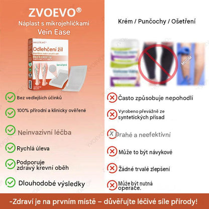 ☘️ Zvoevo® Vein Ease mikrojehličkové náplasti (pro zlepšení stavu pavoučích žil, křečových žil a otoků a únavy nohou)